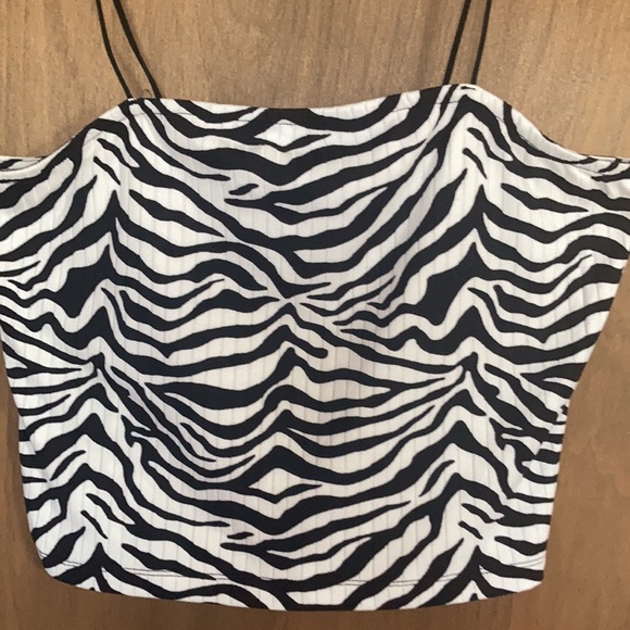 Relisted Rue21 top zebra print ribbed crop top cropped casual summer retro XL jr - Picture 3 of 15